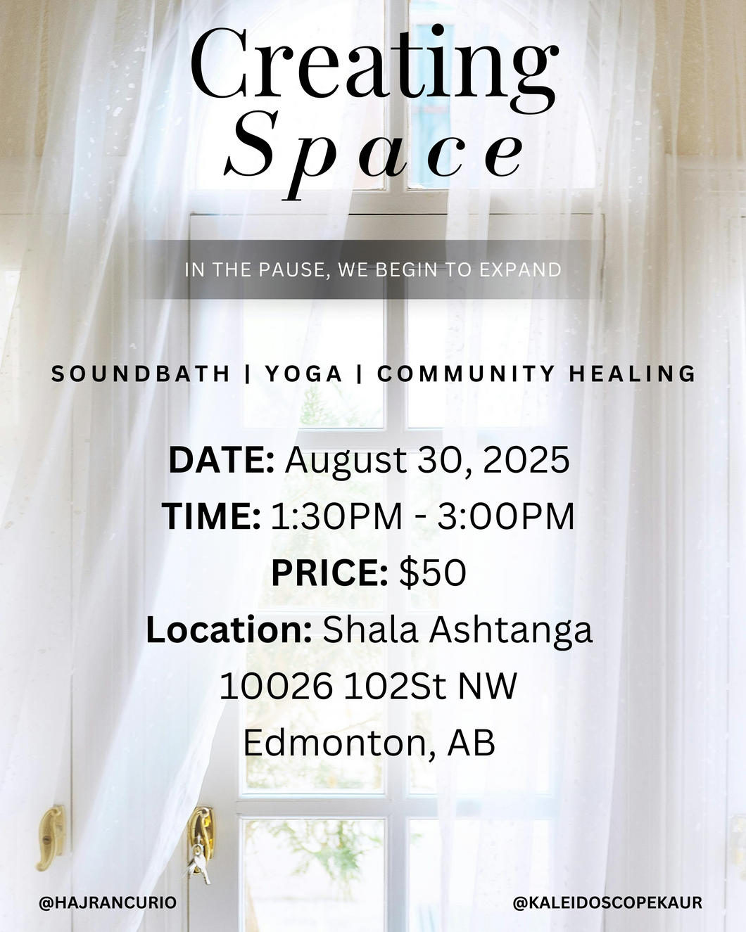 'Creating Space' - Event Admission